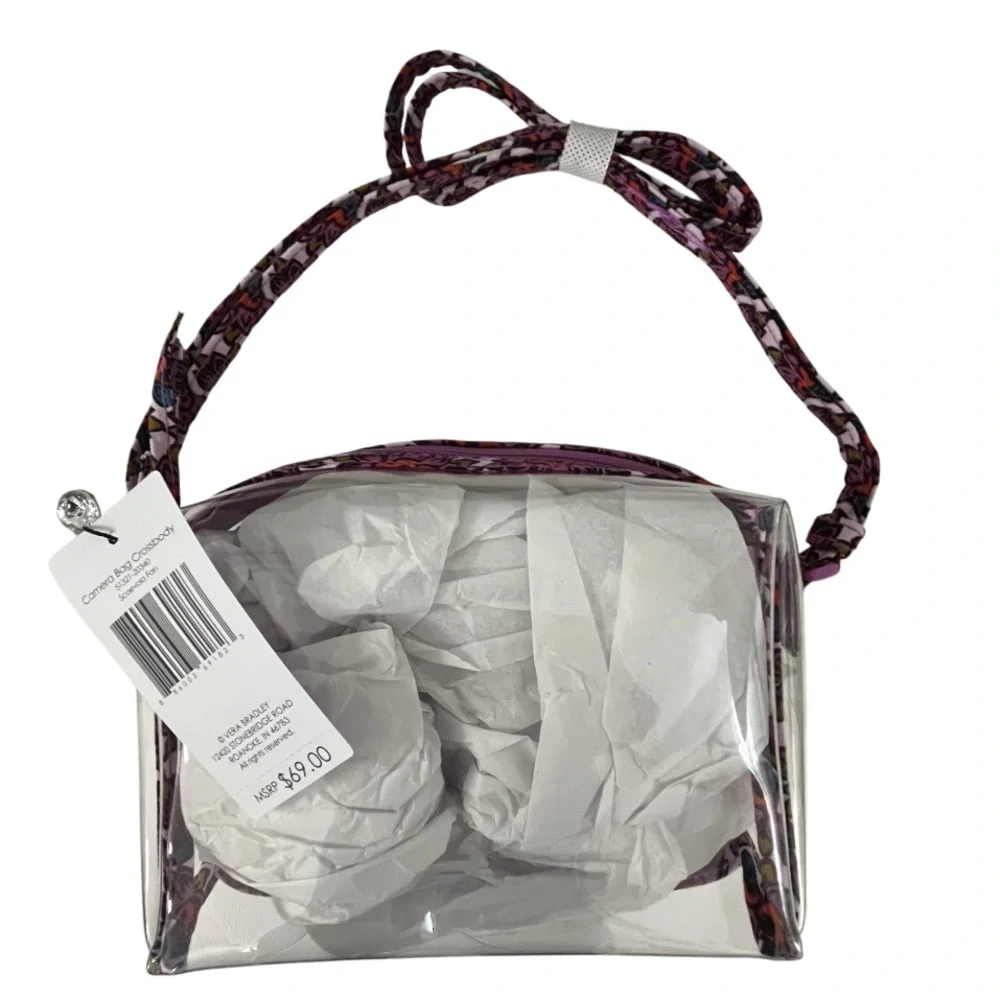 NWT Vera Bradley Clear Stadium Crossbody Bag Scaevola Fan Pattern